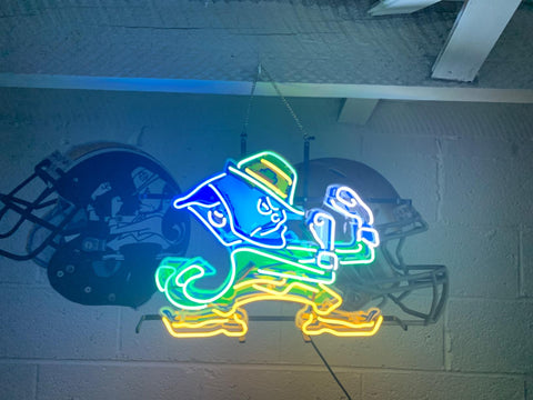 Notre Dame Fighting Irish Mascot Logo Neon Light Lamp Sign HD Vivid Printing