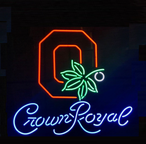 Ohio State Buckeyes Crown Royal Neon Light Lamp Sign
