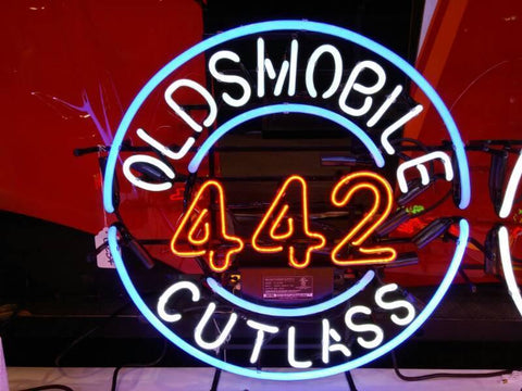 Oldsmobile Cutlass 442 Muscle Car Garage Neon Sign Light Lamp