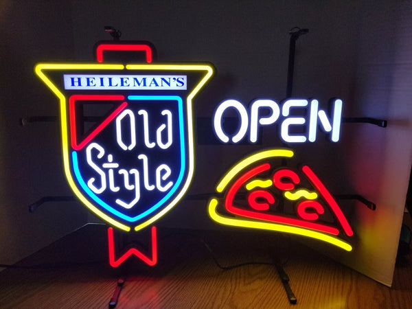 Old style Beer & Pizza Open LED Neon Sign Light Lamp