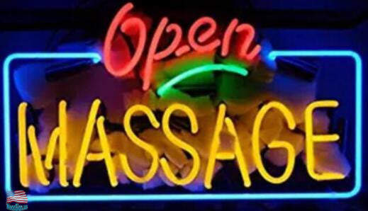 Red Open Massage Neon Light Sign Lamp Real Glass Wall Decor