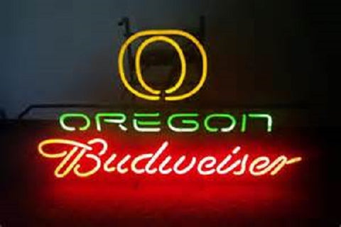 Budweiser Beer Oregon Ducks UO Neon Light Lamp Sign