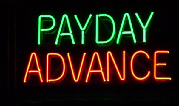 Green Payday Advance Neon Light Sign Lamp Real Glass Wall Decor