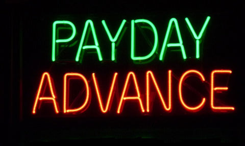Green Payday Advance Neon Light Sign Lamp Real Glass Wall Decor