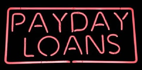 Payday Loans Rectangle Neon Light Sign Lamp Real Glass Wall Decor