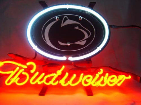 Penn State Nittany Budweiser Beer Neon Sign Light Lamp