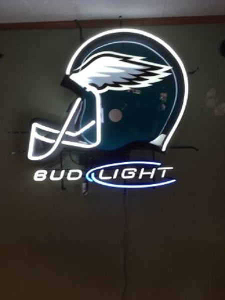 Philadelphia Eagles Bud Light Helmet Beer Bar Neon Sign Light Lamp