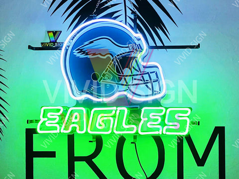 Philadelphia Eagles Helmet Neon Light Sign Lamp With HD Vivid Printing