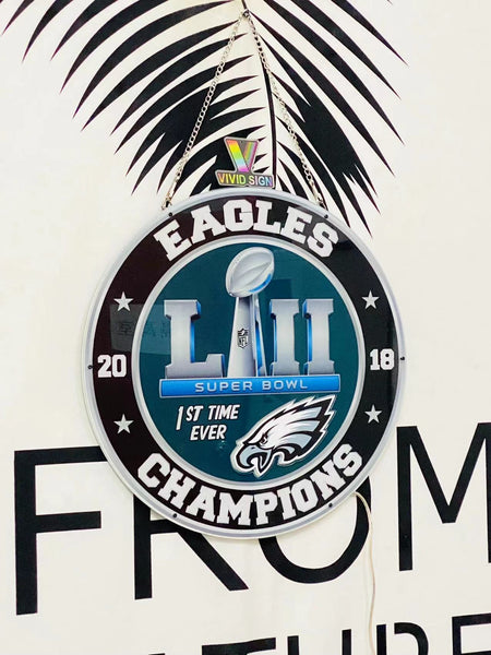 Philadelphia Eagles Logo 2018 Super Bowl Champions 3D LED Neon Sign Light Lamp