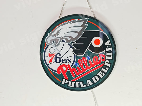 Philadelphia Eagles & 76Ers &Phillies & Flyers Team 3D LED Neon Sign Light Lamp