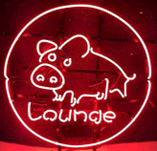 Pig Lounge Neon Light Sign Lamp Real Glass Wall Decor