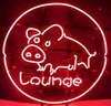 Pig Lounge Neon Light Sign Lamp Real Glass Wall Decor