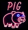 Cute Pig Neon Light Sign Lamp Real Glass Wall Decor