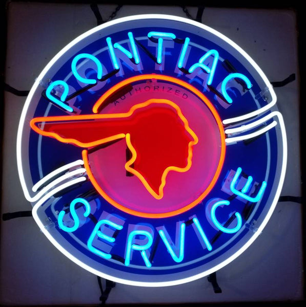 Pontiac Service Automotive Chevy Corvette Chevrolet Chevelle Sports Car Neon Sign Light Lamp