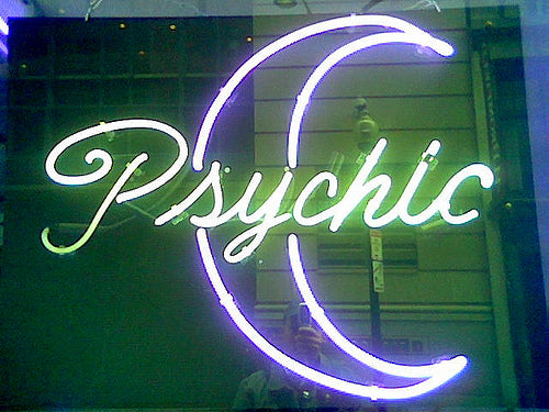 Psychic Moon Neon Light Sign Lamp Real Glass Wall Decor