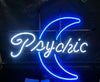 Psychic Blue Moon Neon Light Sign Lamp Real Glass Wall Decor