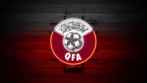 World Cup Qatar National Football Team Logo Neon Sign