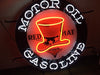 Red Hat Motor Oil Gasoline Gas Neon Light Sign Lamp With HD Vivid Printing