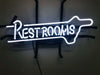 Rest Rooms Arrow Right Neon Light Sign Lamp Real Glass Wall Decor