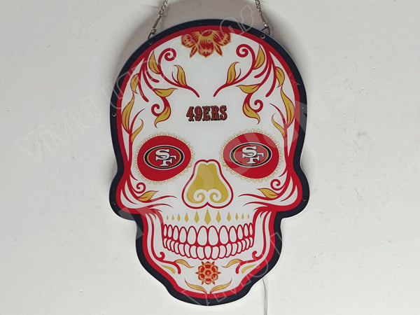 San Francisco 49ers Sugar Skull 3D LED Neon Sign Light Lamp