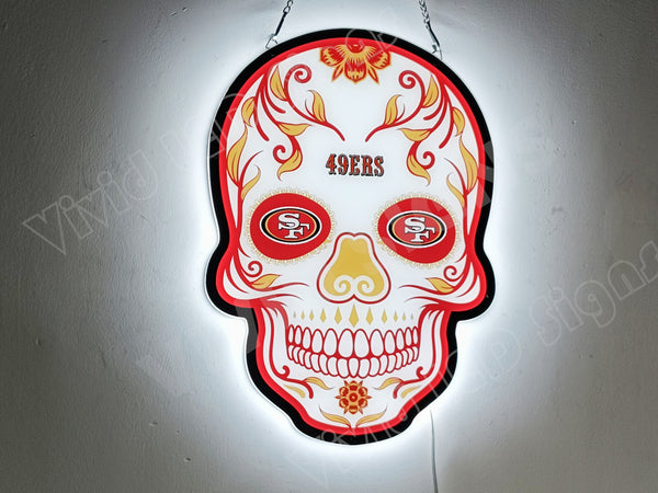 San Francisco 49ers Sugar Skull 3D LED Neon Sign Light Lamp – neonsign.us