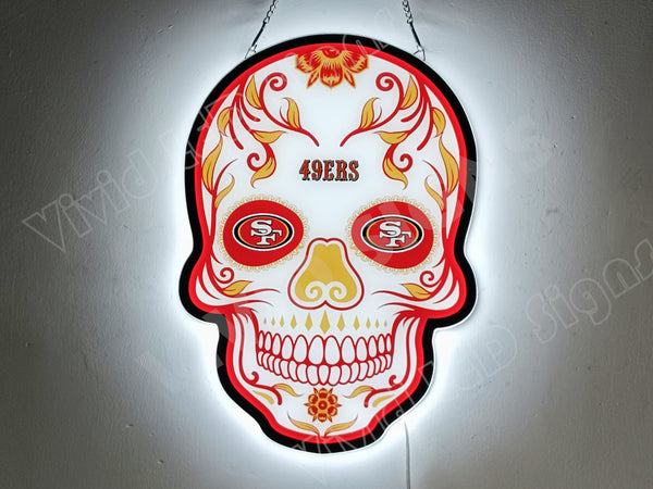 San Francisco 49ers Sugar Skull 3D LED Neon Sign Light Lamp