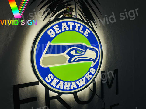 Seattle Seahawks 3D LED Neon Sign Light Lamp