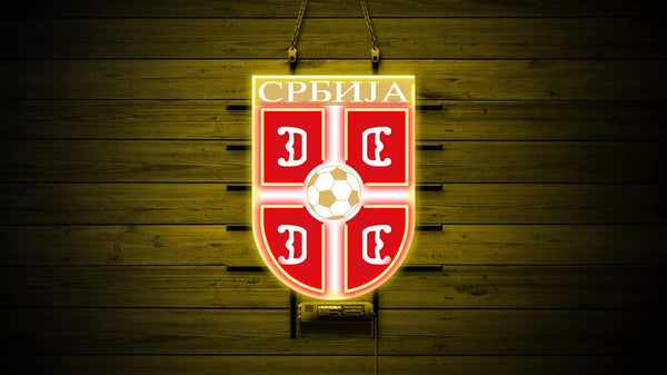 Serbia National Football Team Logo Neon Light Sign Lamp