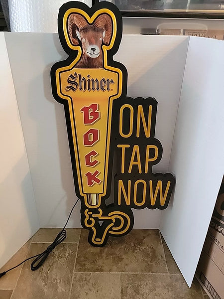 Shiner Bock Beer Ram Head On Tap Tap Handle LED Neon Sign Light Lamp