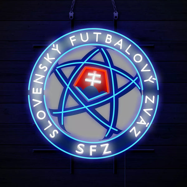 Slovakia National Football Team Logo Neon Light Sign Lamp