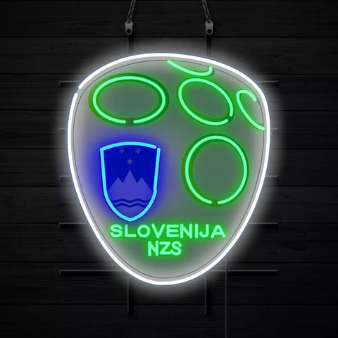 Slovenia National Football Team Logo Neon Light Sign Lamp