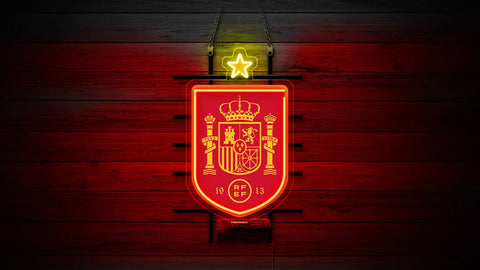 Spain World Cup National Football Team Logo Neon Light Sign Lamp