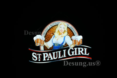 St. Pauli Girl Beer 3D LED Neon Sign Light Lamp