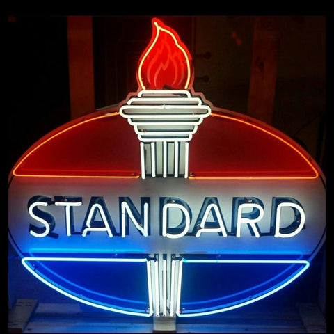 Standard Gas Gasoline Oil Neon Light Sign Lamp With HD Vivid Printing
