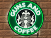 Starbucks Guns And Coffee Cafe 3D LED Neon Sign Light Lamp