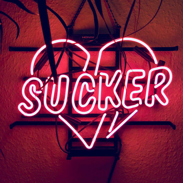 Sucker Pink Neon Light Sign Lamp Real Glass Wall Decor