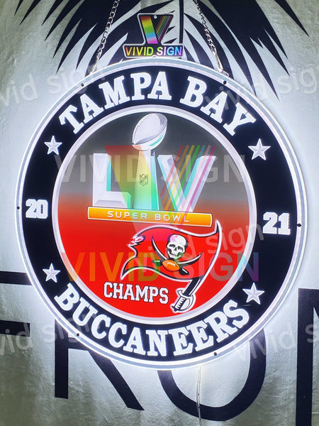 Tampa Bay Buccaneers Super Bowl 55 2021 Champions 3D LED Neon Sign Light Lamp