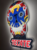 Tecate Light Sugar Skull 2D LED Neon Sign Light Lamp