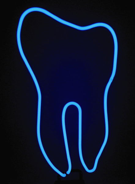Blue Teeth Neon Light Sign Lamp Real Glass Wall Decor