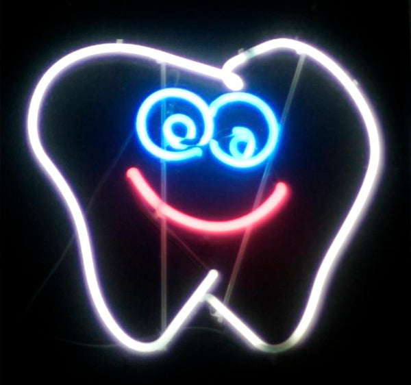 Smile Teeth Neon Light Sign Lamp Real Glass Wall Decor