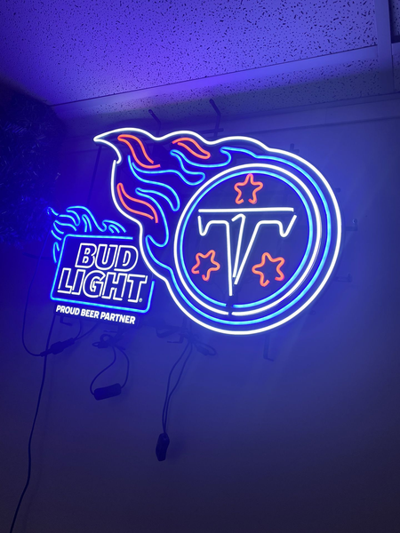 Bud Light Tennessee Titans Beer LED Neon Sign Light Lamp