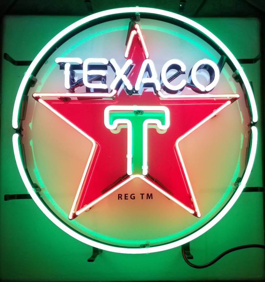 Texaco Gasoline Neon Signs Light