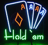 Texas Hold` em Pokers Casino Neon Light Sign Lamp Real Glass Wall Decor