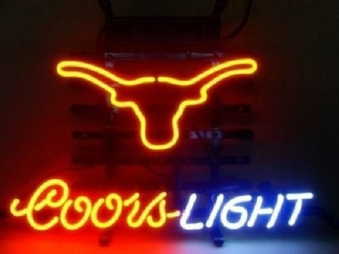 Texas Longhorns Coors Light Beer Neon Sign Light Lamp