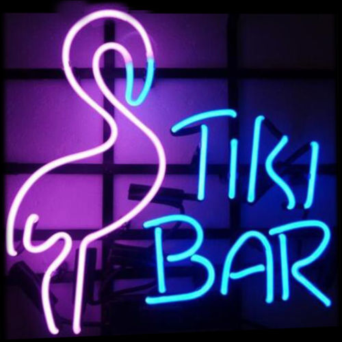 Tiki Bar Flamingo Neon Light Sign Lamp Real Glass Wall Decor