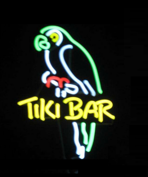Tiki Bar Parrot Neon Light Sign Lamp Real Glass Wall Decor