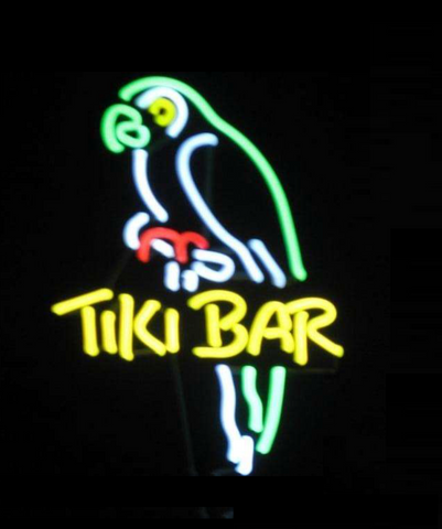 Tiki Bar Parrot Neon Light Sign Lamp Real Glass Wall Decor