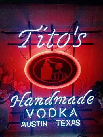Tito's Handmade Vodka Texas Neon Light Lamp Sign HD Vivid Printing