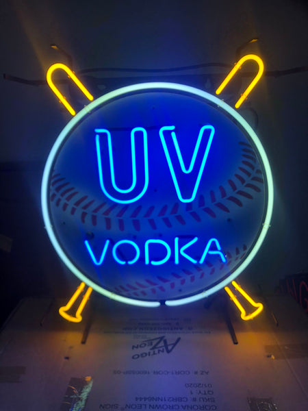 U V Vodka Baseball Neon Sign Light Lamp