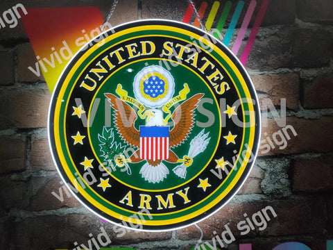 United States Army 3D LED Neon Sign Light Lamp